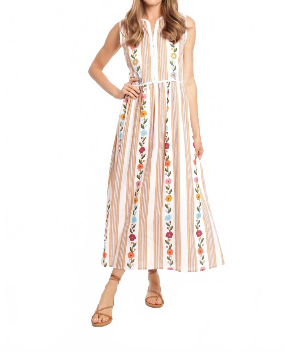 NEW BINDU alondra dress in multi sand